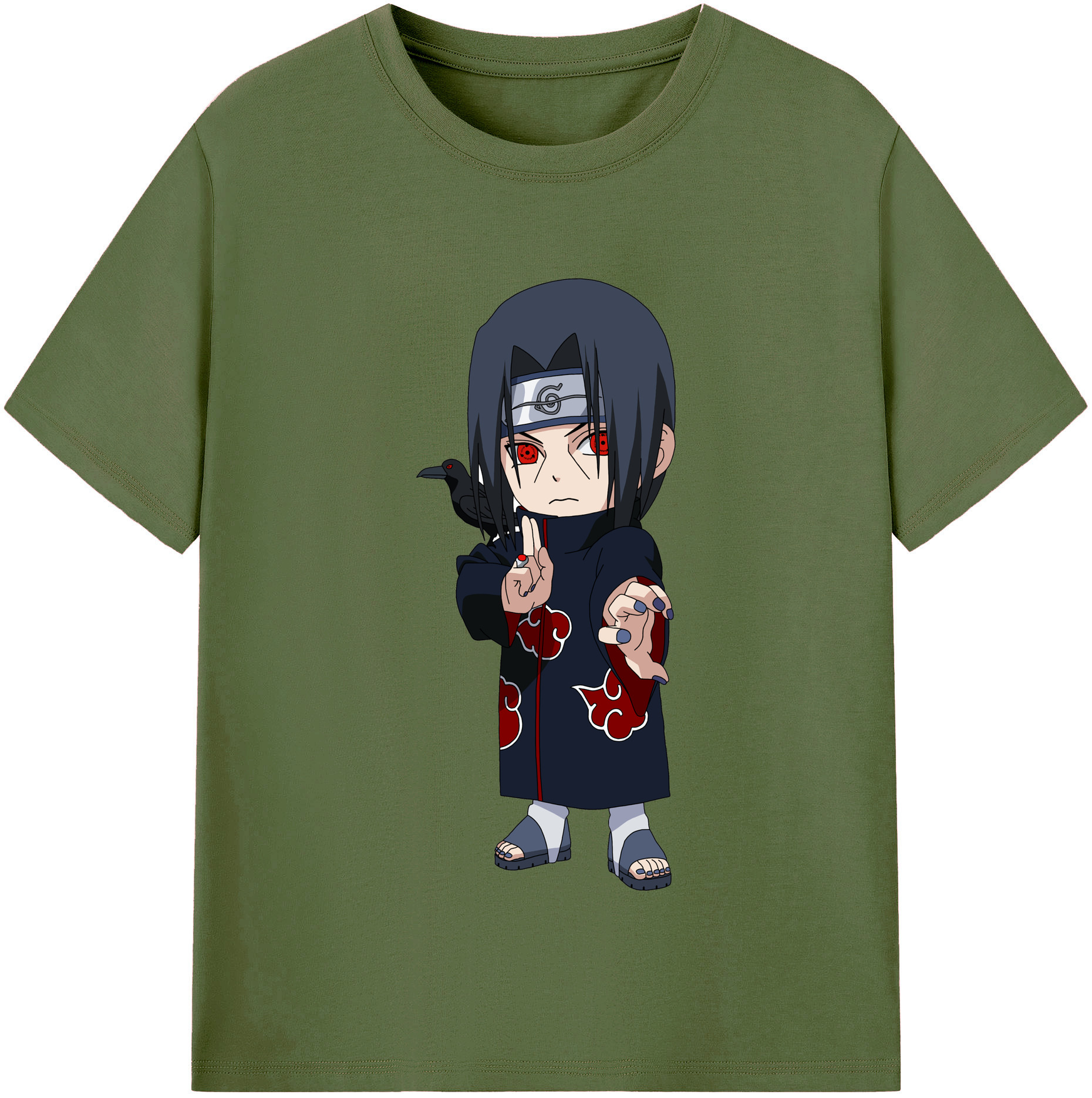 （画像用） NARUTO -ナルト- うちは イタチ Uchiha Itachi 綿100％半袖Tシャツ（フロントプリント）